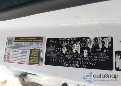 2015 Kia K900 Premium из США, поврежденный, VIN KNALU4D4XF6024587